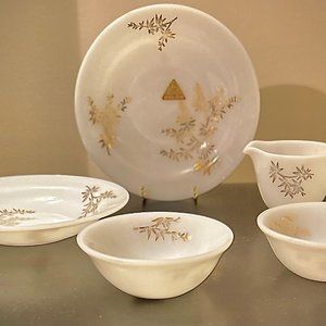 Federal Glass Golden Glory milk glass